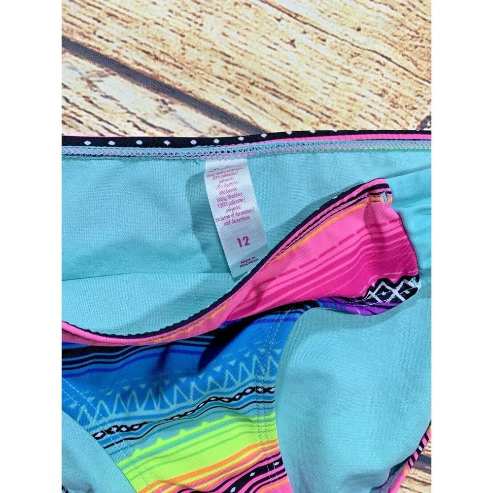 Girls Justice Swimsuit Bottoms Size 12 Rainbow